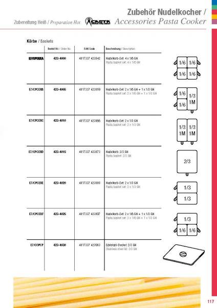 SARO E7/CPCEXB Nudelkorb-Set: 2 x 1/6 GN + 1 x 1/3 GN