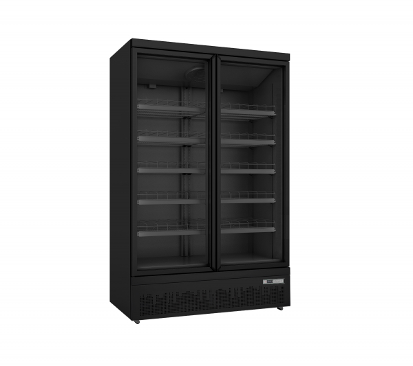 Glastürkühlschrank mit 2 Türen GTK 1000 PRO, schwarz