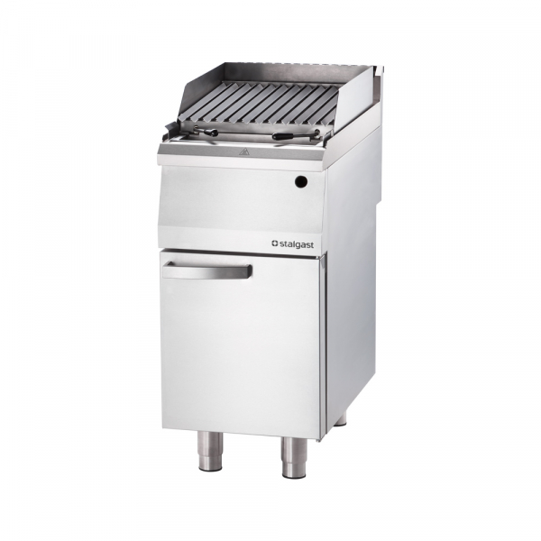 Gas-Lavastein-Grill als Standgerät, Serie 700 ND mit V-Rost, 400x700x850 mm