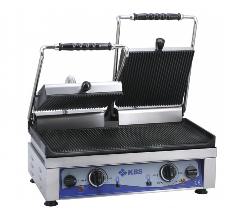 Kontaktgrill Grillfläche 52x24cm oben & unten gerillt 2 Heizzonen