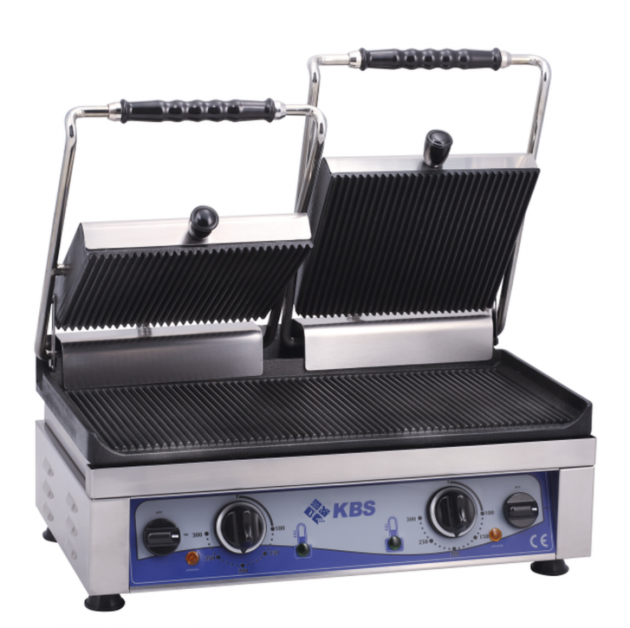 Kontaktgrill Grillfläche 52x24cm oben & unten gerillt 2 Heizzonen