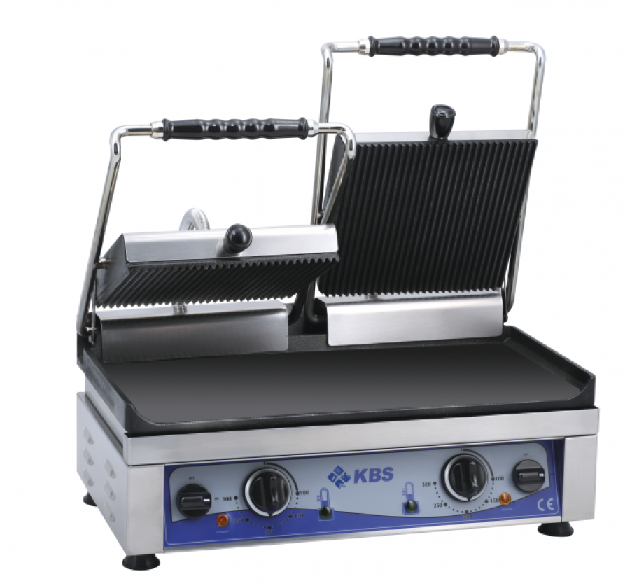 Kontaktgrill Grillfläche 52x24 cm oben gerillt & unten glatt 2 Heizzonen