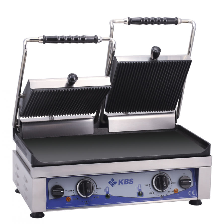 Kontaktgrill Grillfläche 52x24 cm oben gerillt & unten glatt 2 Heizzonen