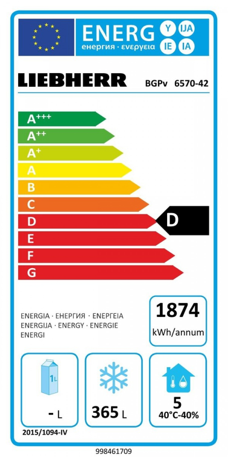 Liebherr BGPv 6570-42 Energieeffizienzklasse
