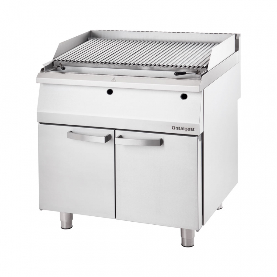 Gas-Lavastein-Grill als Standgerät, Serie 700 ND mit S-Rost, 800x700x850 mm