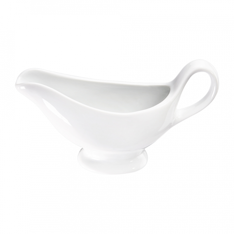 Sauciere, reinweißes Hotelporzellan, Serie Isabell, L. 230 mm, 500 ml