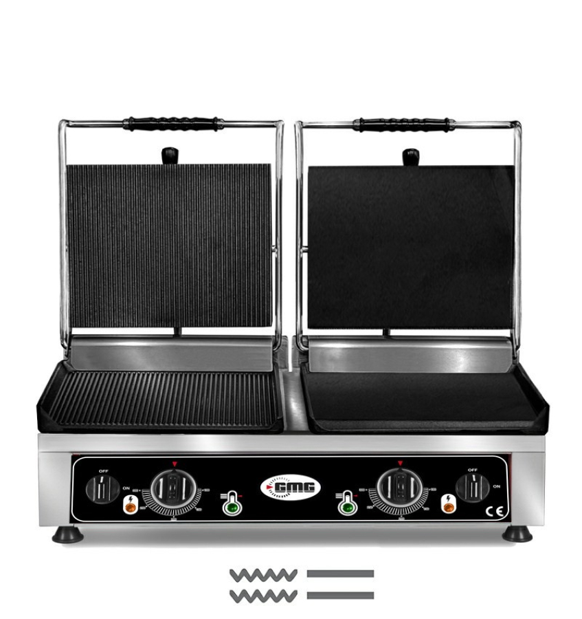 GMG Doppel-Kontaktgrill KG2735DEGG oben gerillt&glatt unten gerillt&glatt